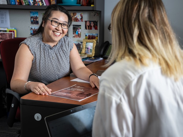 Sara Weidner, assistant director of career coaching & education, helps advise students on best practices for finding and securing a fulfilling job.